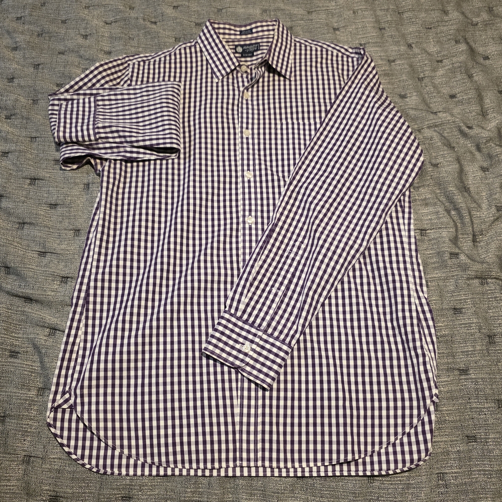 J. Crew Men's Purple Gingham Button Down Shirt